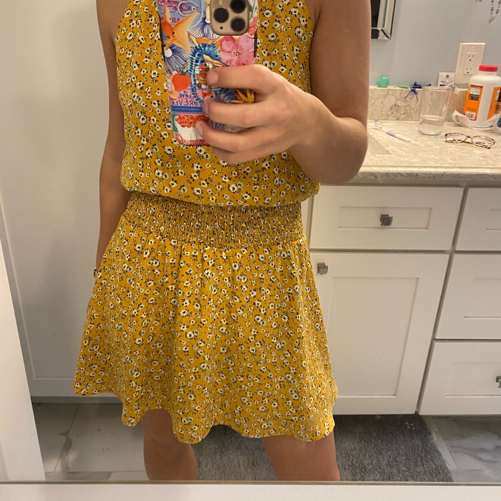 Miami yellow Floral Dress